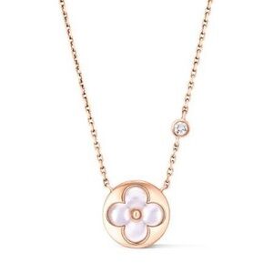✨Louis Vuitton Logo Color Blossom Sun Pendant Necklace – Monogram Flower